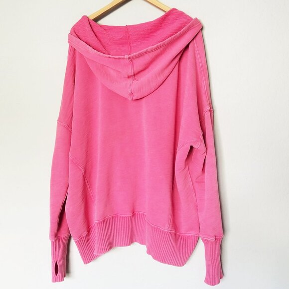 Free People FP Movement Solid Honey Dove Pullover Hoodie in Pink Size L Rare $98 - Picture 4 of 16